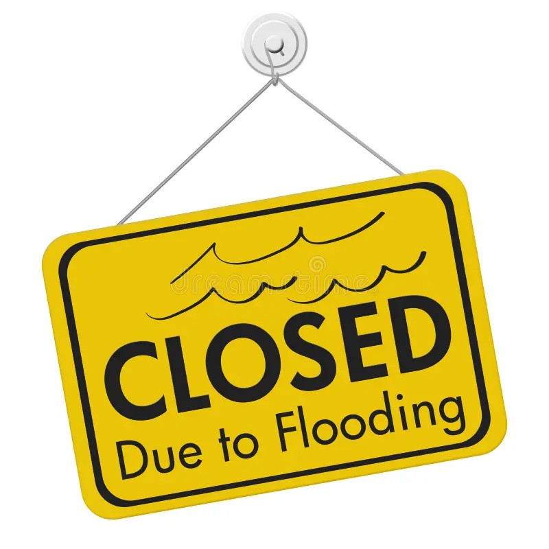 closed-due-to-flooding-sign-closed-due-to-flooding-sign-isolated-over-white-weather-148085139